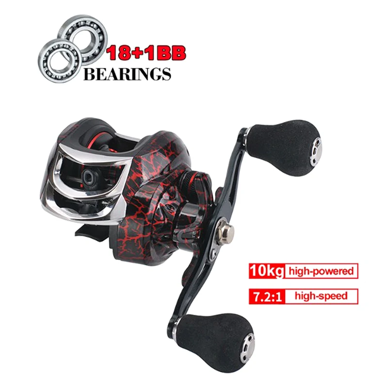 

18+1BB Baitcasting Fishing Reel Magnetic Brake System Fishing Tool 7.2:1