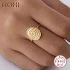 Винтажные золотые кольца ROXI с геометрическими цветами для женщин и девушек, обручальное кольцо, серебро 925 пробы, кольца на палец, ювелирные изделия, обручальное кольцо