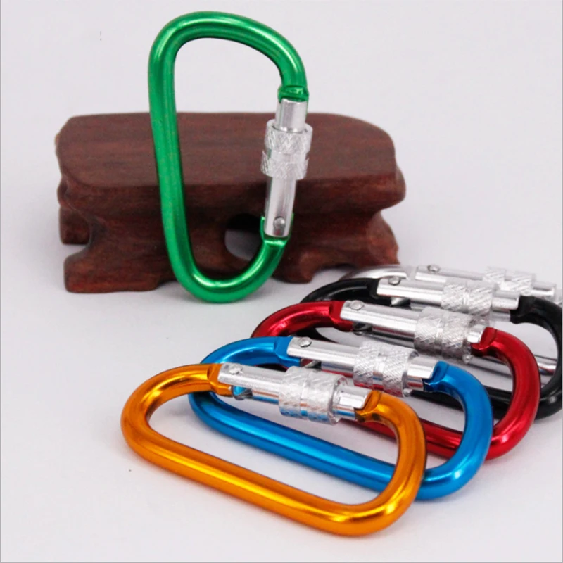 Открытый алюминиевый карабин Альпинизм безопасности d типа многофункциональная
