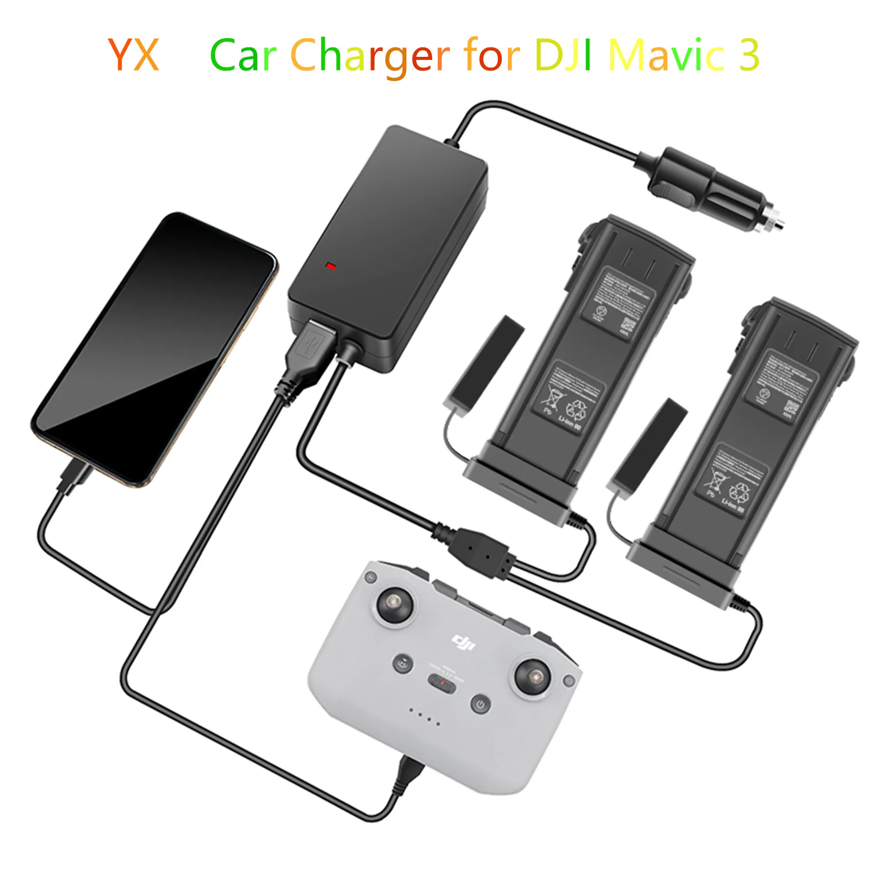 

4 в 1, автомобильное зарядное устройство для DJI Mavic 3