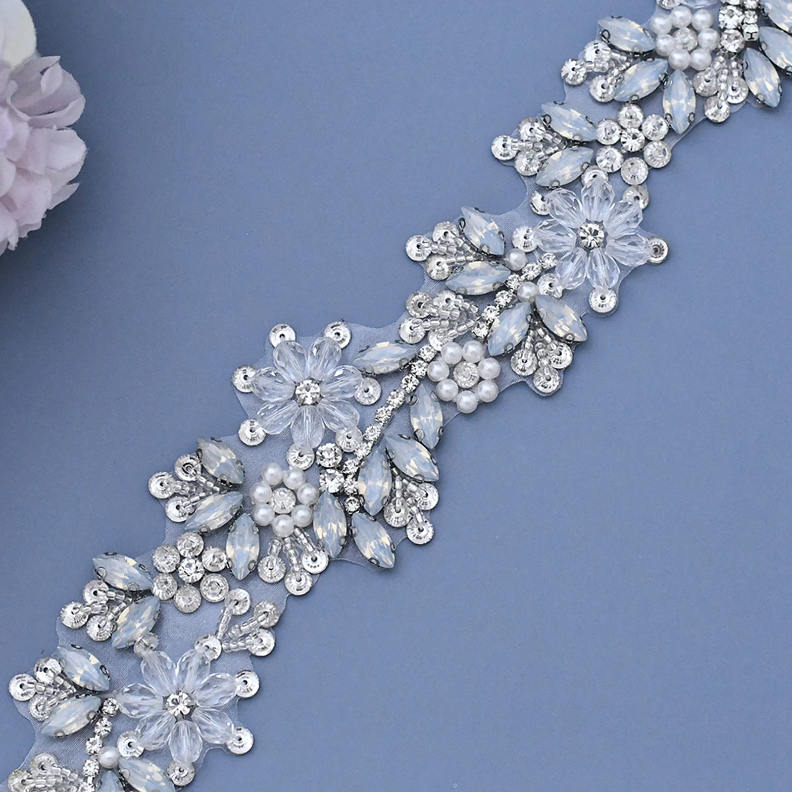 

TRiXY S434 Luxury Wedding Belts Bridal Belts Rhinestone Belt Organza Belt Bridal Glitter Women Belt Jewelry Belt for Bride