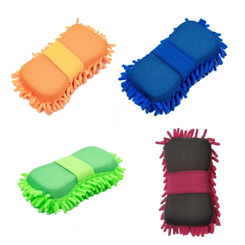 

Car Window Cleaning Tools Reusable Rag Wash Cleaning Mitt Towel Sponge Brush Soft Chenille Microfiber Glove Scratch Free