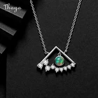 Thaya S925 серебристый веер, дизайнерское ожерелье, цепочка, кулон, серебро, опал, белый циркон, Ожерелье 45 см, для женщин, хорошее ювелирное изделие, подарок