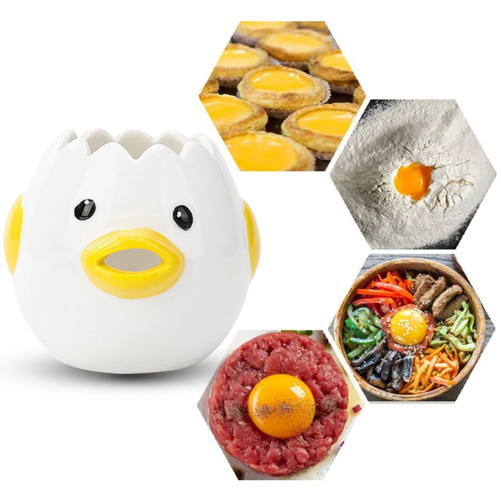 Creative Egg Yolk White Separator Kitchen Cooking Easy Clean Ceramic Mini Cute Cartoon Chick New Upgrade Tools | Дом и сад