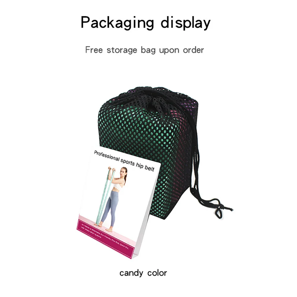 Resistance Bands Set Long Style Fitness Equipment Exercise Hip Strength Training Elastic Bands Yoga Anti-Slip Expander 200cm*5cm