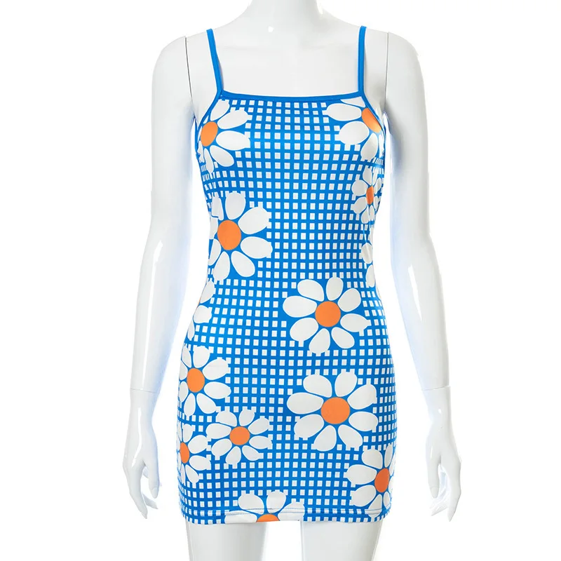 

Tossy Floral Print Backless Sleveeless Summer Women Mini Dress Sexy Strapless Slim Traf Y2K Casual Party Streetwear 2021