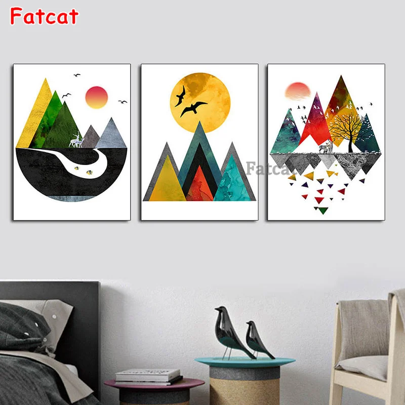 

diamond embroidery Abstract Landscape Picture diamond painting full square round diamond mosaic rhinestone home decor art PP1174