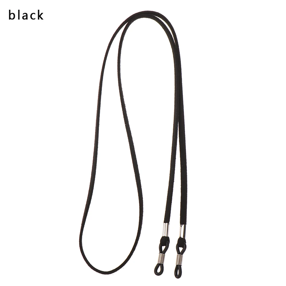 black 1 HOOH цветные кожаные очки, ремешок для шеи, веревочная лента, 4 цвета, 1 шт., кожаный шнурок для очков, регулируемый держатель для очков - Цвет: black 1