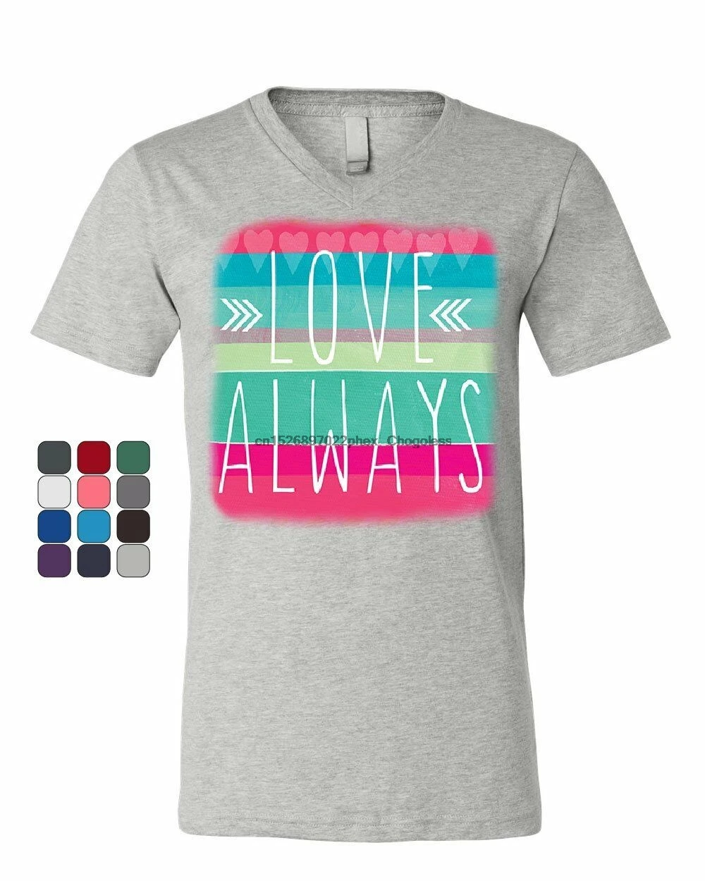 Женская футболка с V образным вырезом и сердечками|Мужские футболки| |