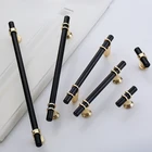 Американский Стиль длинные мебельный Шкаф дверца ручка современный минималистский черного и золотого цвета шкаф ложки с длинной ручкой, мебельные ручки Фурнитура