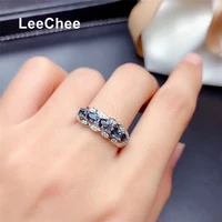 leechee london blue topaz ring 34mm 5 pieces genuine gemstone fine jewelry for women anniversary gift real 925 sterling silver