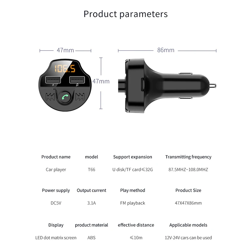 Автомобильный Fm-передатчик TiOODRE Bluetooth 5 0 MP3-плеер модулятор адаптер напряжение