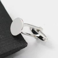 beadsnice personalized cufflink blanks solid sterling silver men cufflink base with 10mm flat pad groomsmen gift id39486