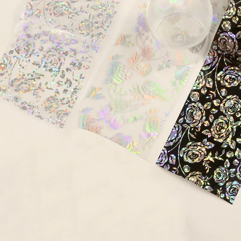 3 стиля фольга для ногтей наклейки смешанные розы переводная наклейка из фольги