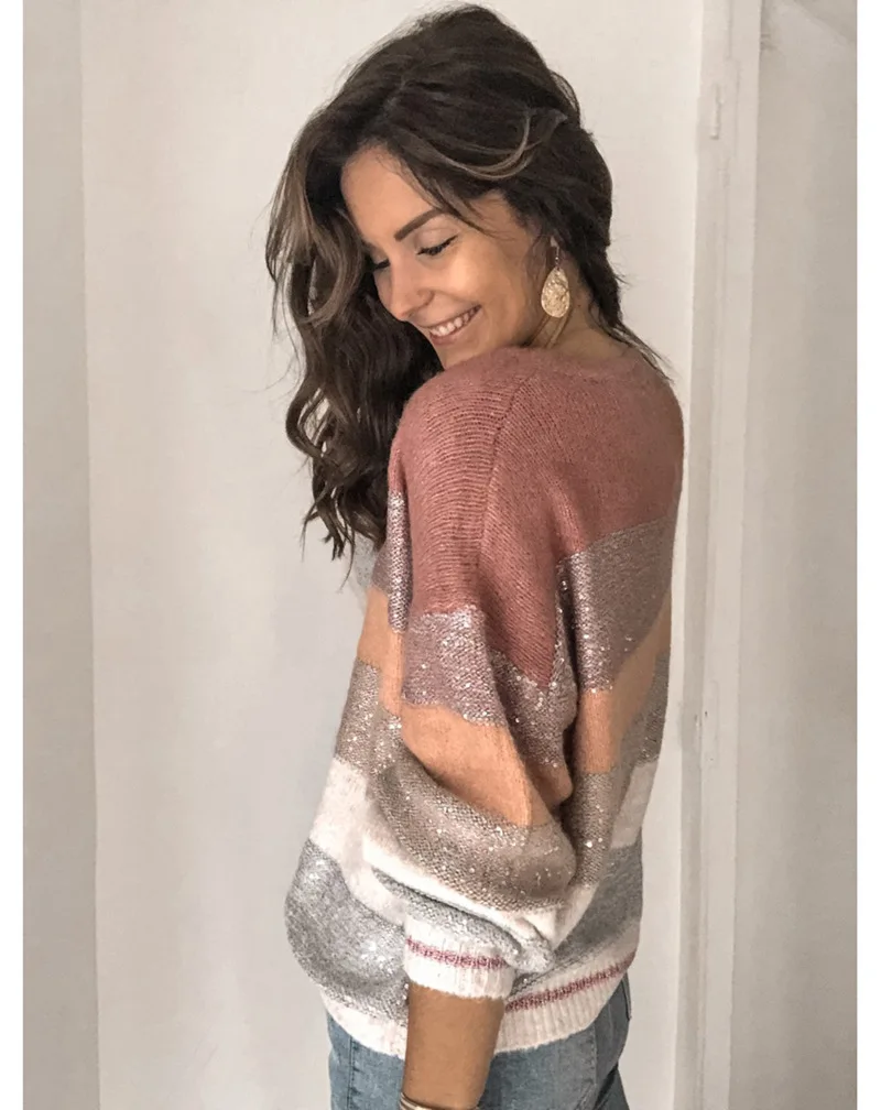 Осень 2020 популярный женский свитер в Европейском стиле теплый с круглым вырезом