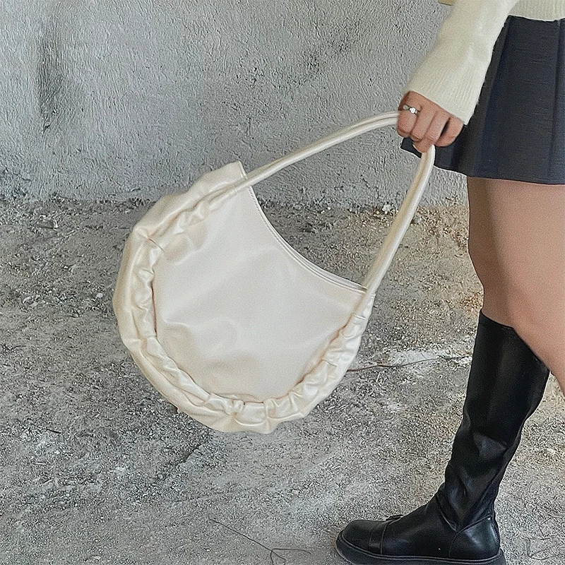 Роскошные однотонные женские сумки на плечо модные плиссированные боковые