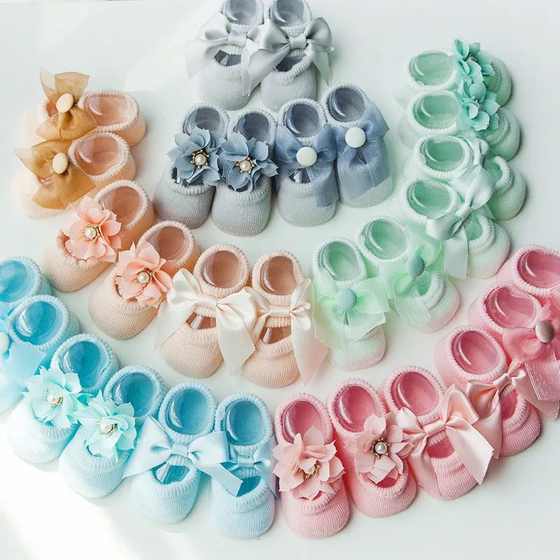 

LX-Baby Girl Anti-slip Stockings Children Cartoon Socks Set Cotton Bow-knot Lace Socks Leg Warmers