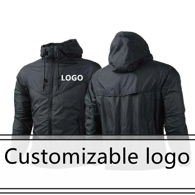 

2021 spring and autumn brand hot sale solid color young men's hooded jacket outdoor high-quality fashion thin hip-hop zipper