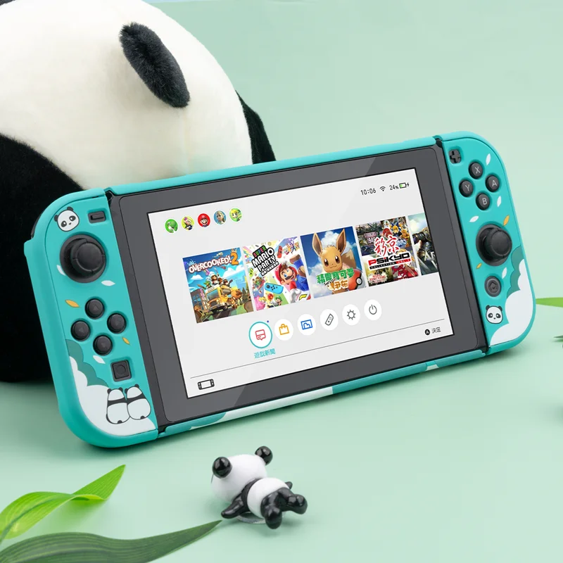 Мягкий чехол из ТПУ для Nintendo Switch с изображением милой панды мультфильма