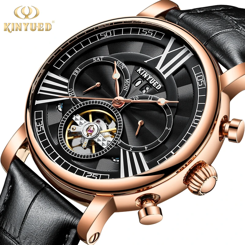 KINYUED военные часы мужские automatic Tourbillon механические часы мужские s скелетные наручные часы водонепроницаемые спортивные horloges mannen