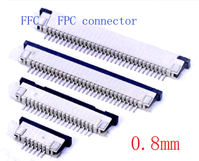 10pcs FFC / FPC connector 0.8mm 5 Pin 6 7 8 10 12 14 16 18 20 22 24 26 28 30P Drawer Type Ribbon Flat Connector Top Contact