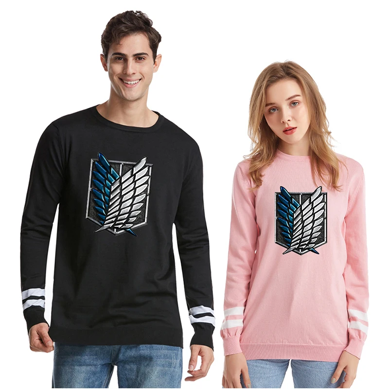 

Пуловер унисекс из аниме «атака на Титанов», Модный повседневный спортивный свитер с длинным рукавом в стиле хип-хоп для пар, топы