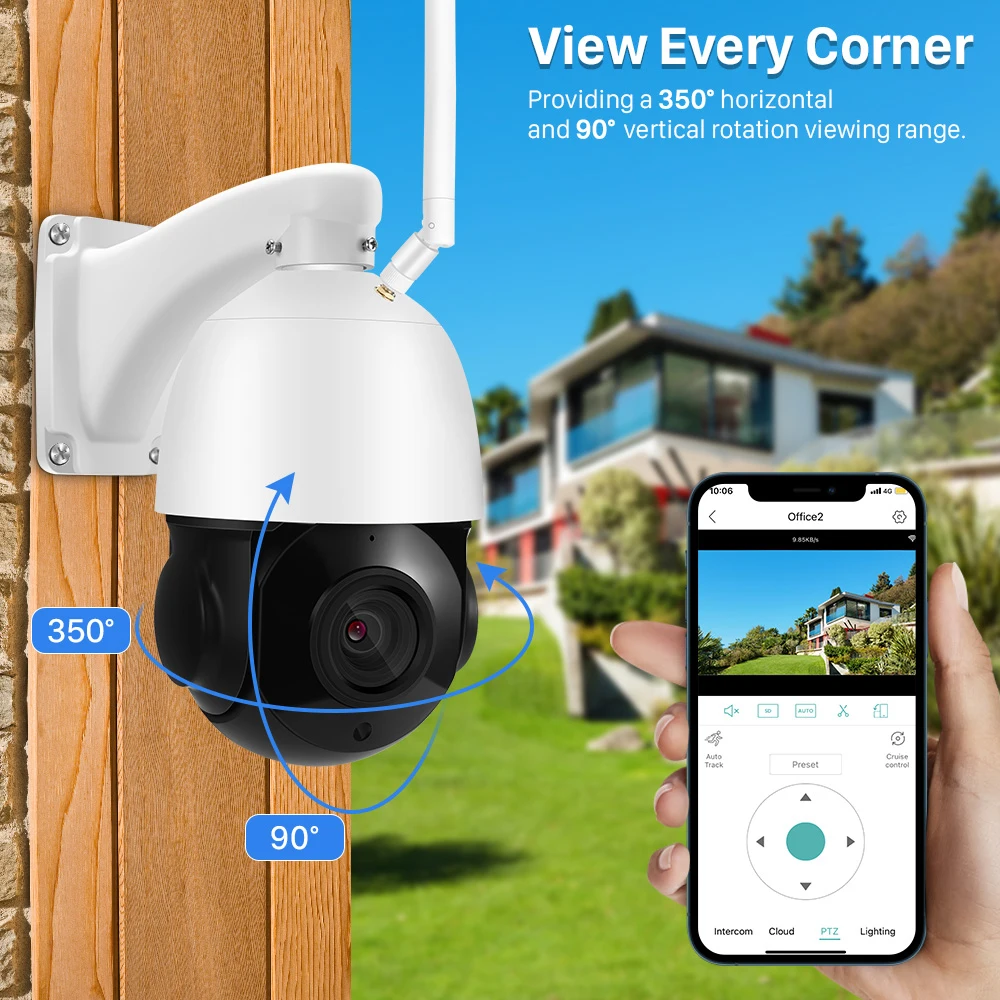Câmera IP 3MP 5MP PTZ WiFi ao ar livre sem fio 30X com zoom óptico de rastreamento automático IR Night Vision CCTV vigilância