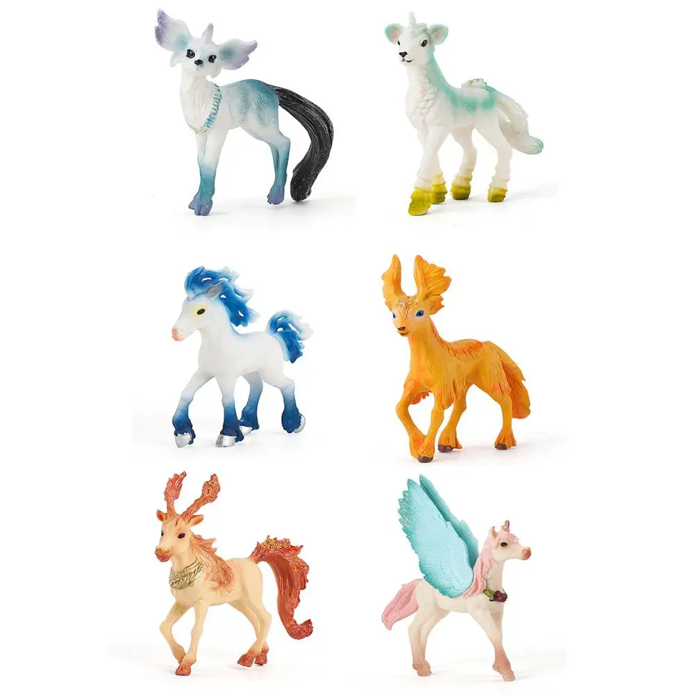 

Мифическая яркая имитация животного, модель лошади, пластиковая фигурка, обучающая развивающая игрушка, реалистичное украшение для торта