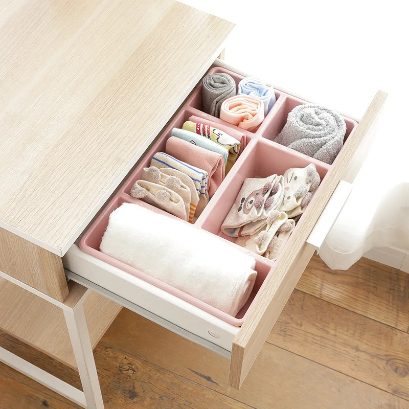 Plastic Grid Desktop Seperated Cosmetic Storage Box Drawer Debris Organizing Skincare | Дом и сад