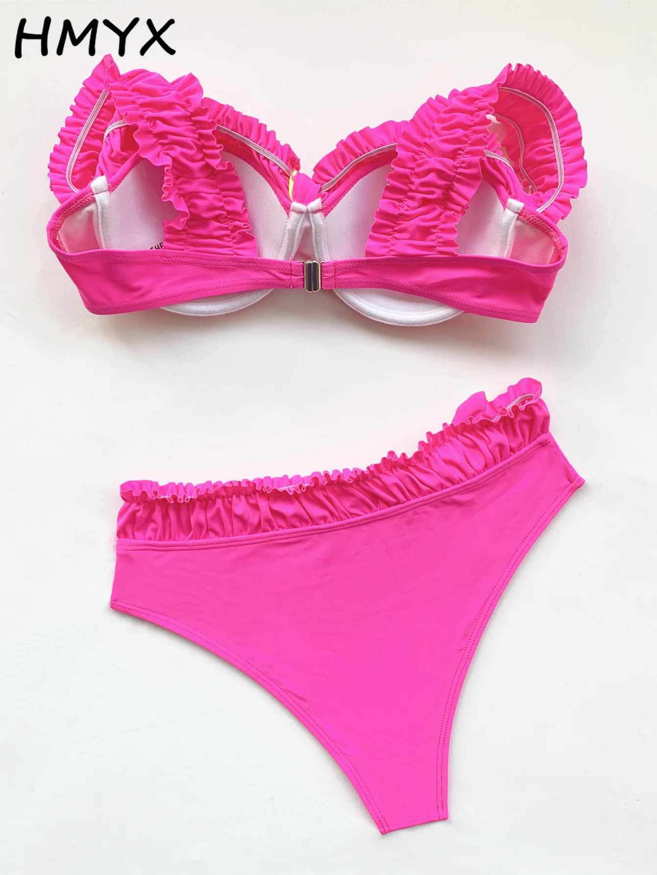 

2021 Sexy Solid Bikini Set Women Swimwear Bandeau Biquini Swimsuit Female Brazilian Bathing Suit Push Up Bikini Set Beachwear