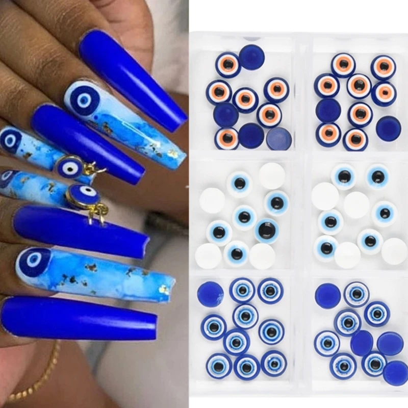 Одна коробка полимерные бусины в форме Луны 3D Искусственные акриловые наклейки