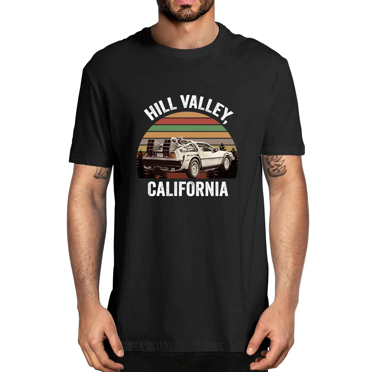 

Unisex Hill Valley Men's Novelty T-Shirt Back to The Future Marty Mcfly Summer Women Soft Tee Harajuku Streetwear