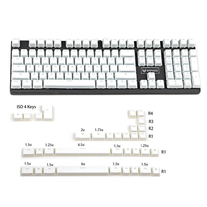 

Keycaps Double Shot Backlit PBT Pudding Keycap Set with Puller Compatible with Cherry MX Mechanical Keyboard, Black&White