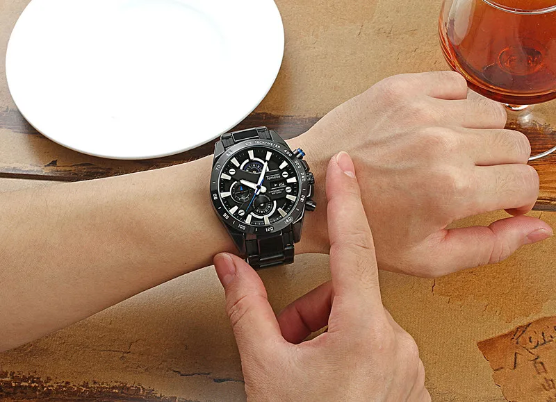 Мужские деловые часы Temeite 2018 водонепроницаемые Роскошные модные кварцевые