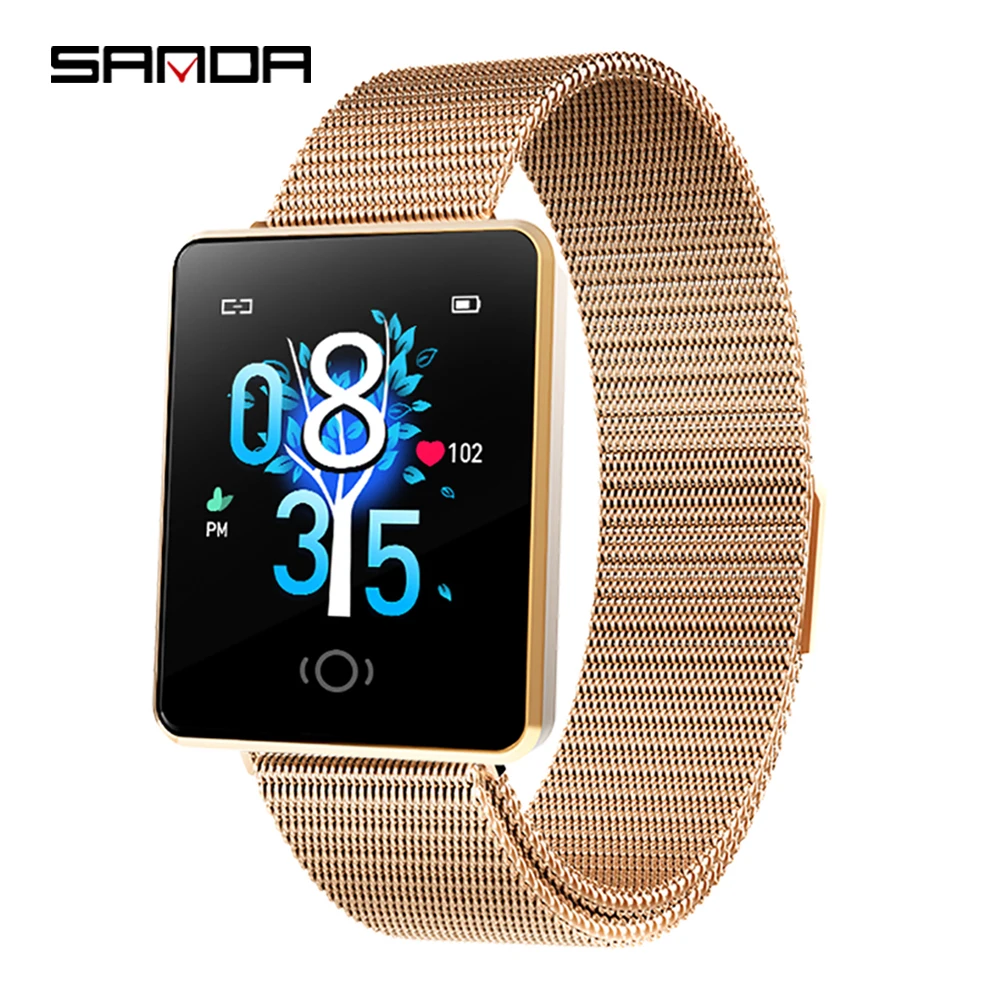 Модные женские золотые Смарт часы Sanda водонепроницаемые спортивные для Iphone