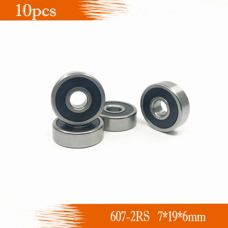 607RS Bearing ABEC-3 10PCS 7x19x6 mm Miniature 607 2RS Ball Bearings 607-2RS EMQ Z2 V1