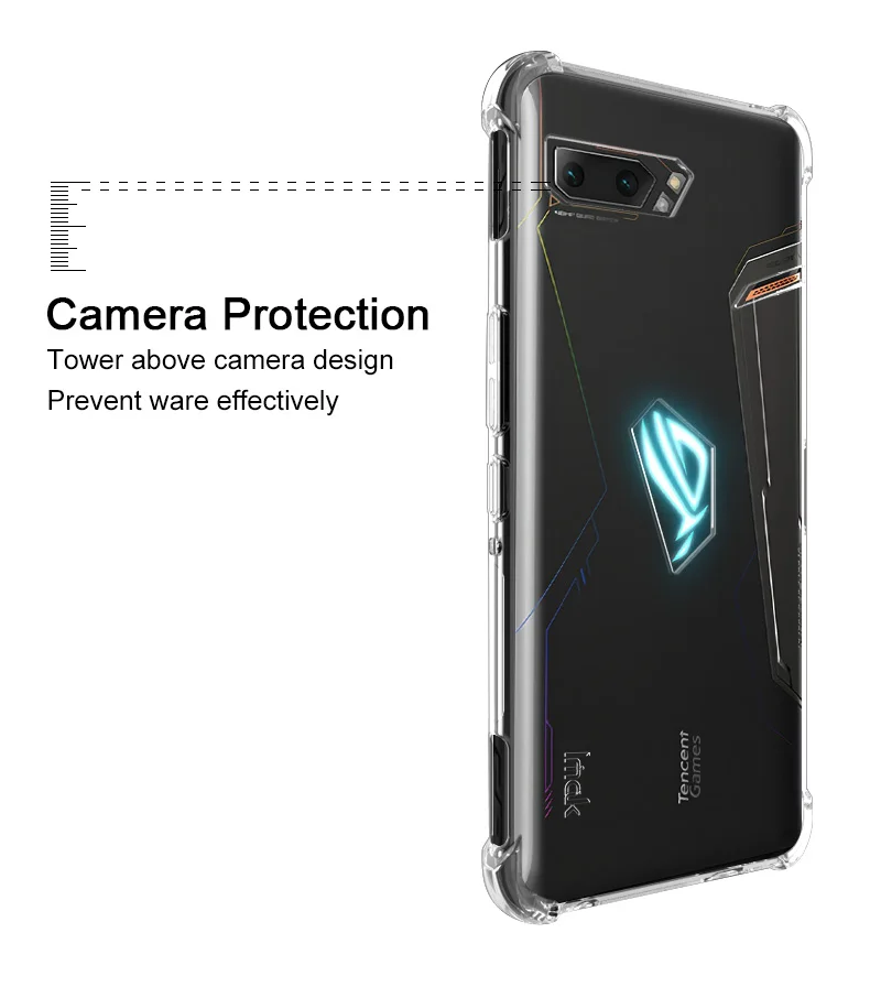 IMAK 360 Защитный TPU для Asus Rog Phone для удостоверения личности-2 Asus Rog Phone II с украшением в виде кристаллов чехол Прозрачный чехол для телефона чехол для Asus ROG Phone2 ZS660KL