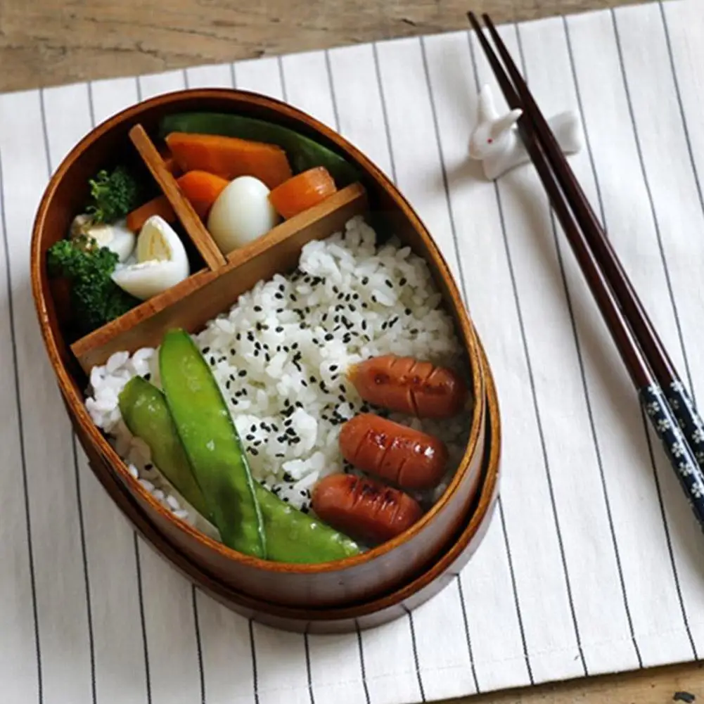 

Портативный деревянный Ланч-бокс в японском стиле, контейнер для свежего хранения еды, школьный Ланч-бокс, бэнто-бокс, Ланч-бокс для пикника,...