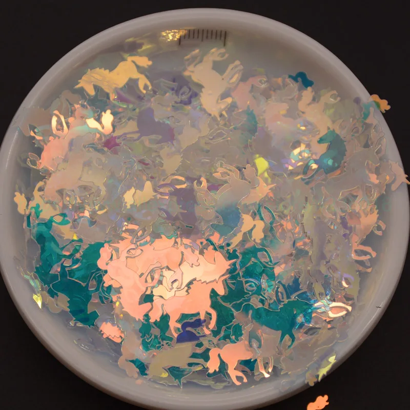 25 г 13*19 мм единорога в форме ПВХ свободные блестки для альбом вырезок рукоделия