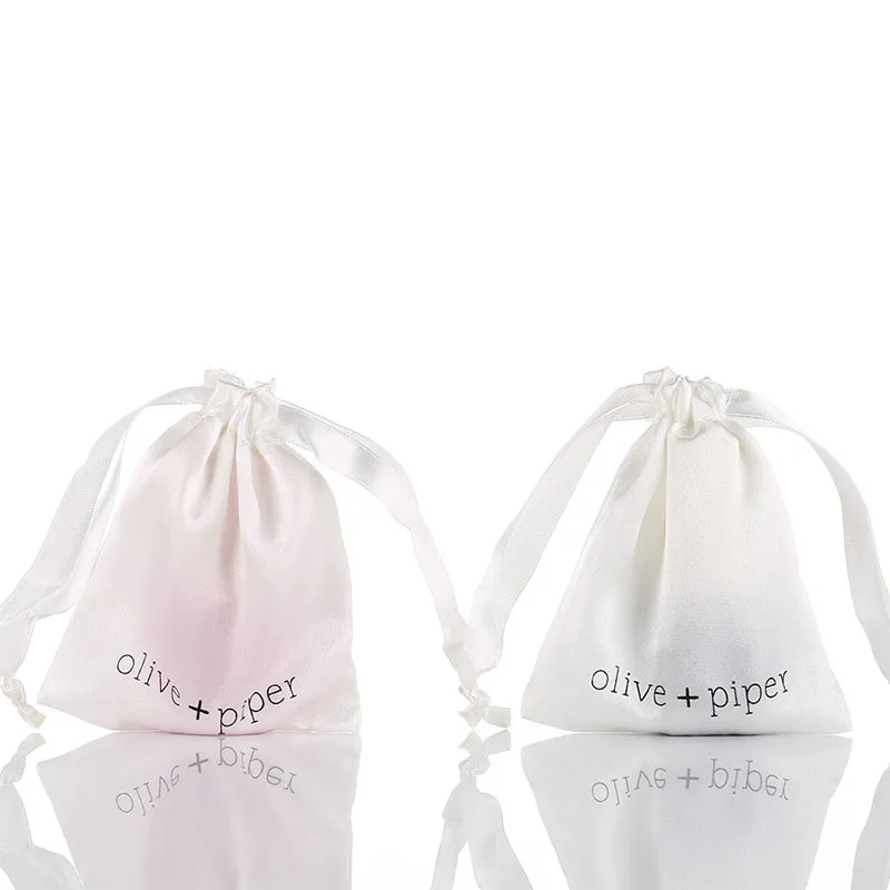 100PCS Satin Makeup Bags Packaging Jewelry Cosmetic Hair Silk Drawstring Pouch Party Gift Custom Sachet Print Logo | Украшения и