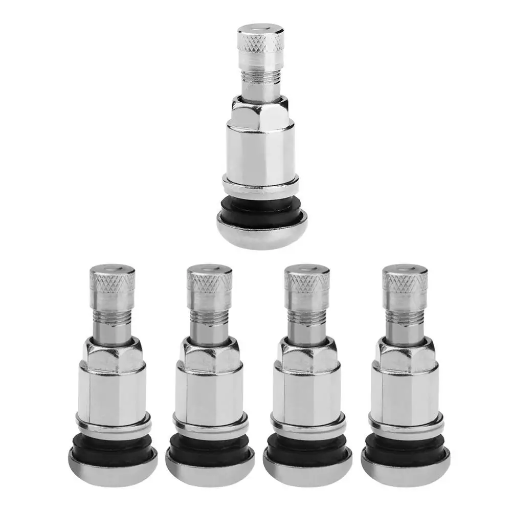 

VODOOL 4pcs Bolt-in Stainless Steel Car Tubeless Wheel Tire Valve Stems Cap Hex With Dust Caps Inner Tube Valve Auto Accessories