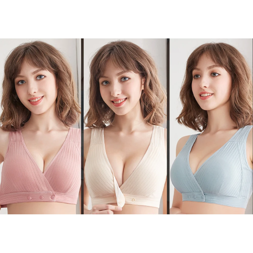 

Хлопковый бюстгальтер для кормления, летние дышащие бюстгальтеры для кормления грудью для женщин, бюстгальтер для беременных, большие разм...