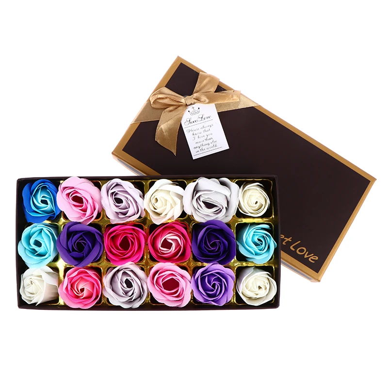 

18Pcs/box Scented Soap Rose Flower Petal Bath Body Rose Soap Wedding Party Gift