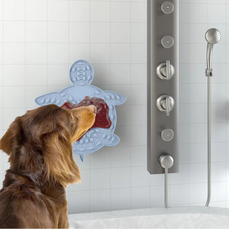 

Silicone Turtle Dog Sucker Plate Pet Slow Food Suction Mat Bathing Uneasy Distraction Lick Mat Food Training Feeder Dog Supplies