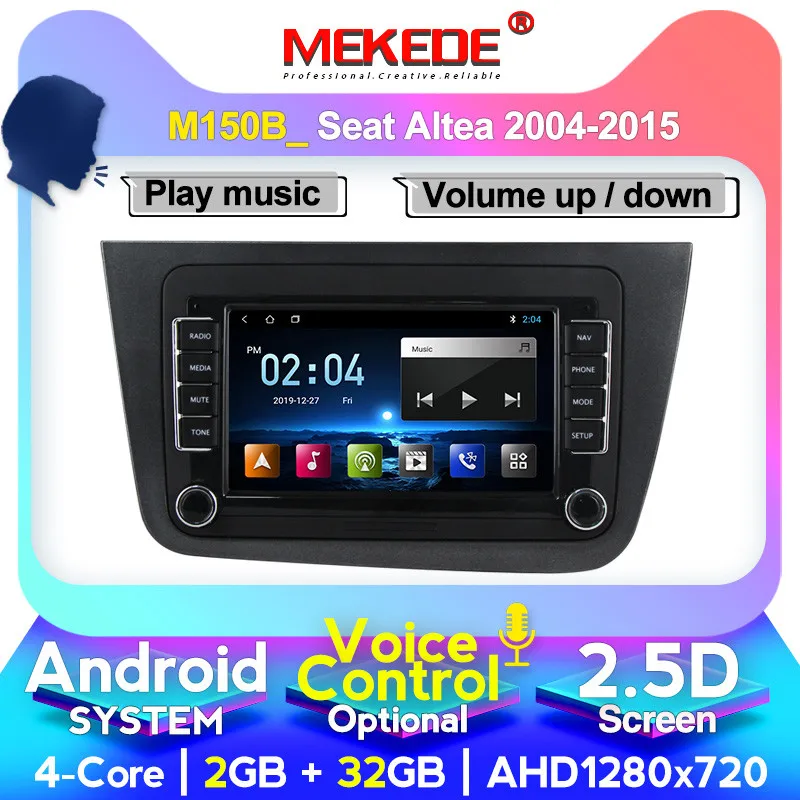 Автомагнитола с голосовым управлением 2 din Android DVD мультимедийный плеер для Seat Altea