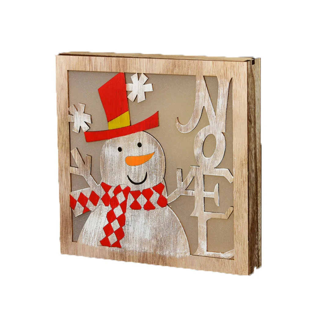 Светодиодный фотоальбом деревянная отделка Рождество для дома офиса настольные