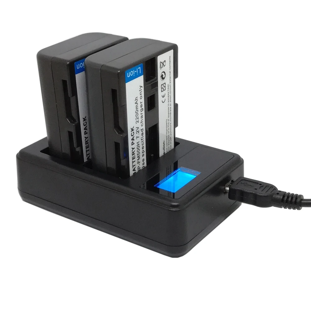 2 шт 2200mAh NP FM500h батарея камеры батареи NP-FM500h+ lcd двойное зарядное устройство USB для sony A57 A58 A65 A77 A99 A550 A560 A580