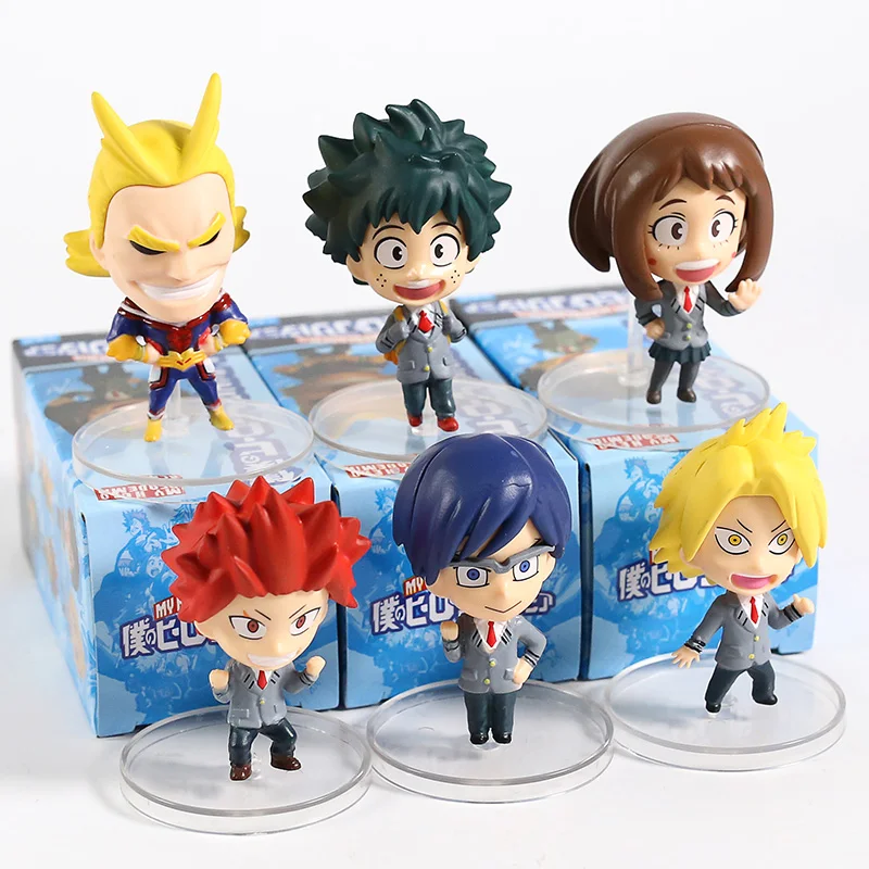 My Hero Academy Midoriya Izuku Bakugou Katsuki Todoroki Shoto All Might Ochaco Uraraka Asui Tsuyu Figures Toys Set