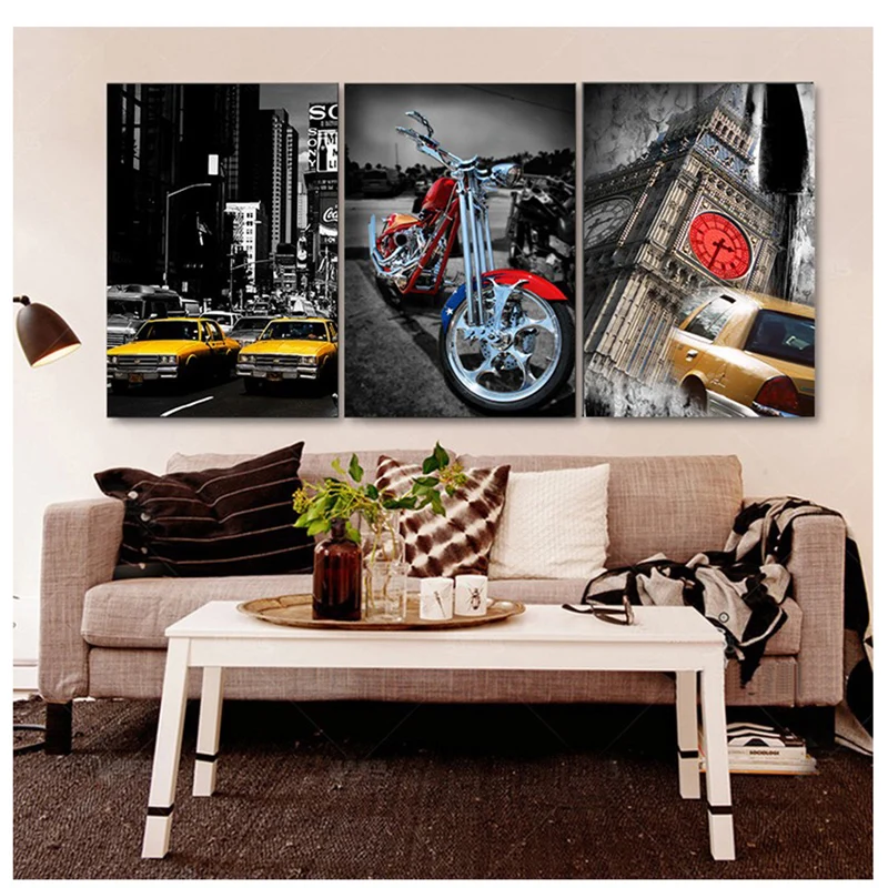 Комплект из 3 предметов 5d Diy картина вышитая бисером мотоциклов и автомобилей