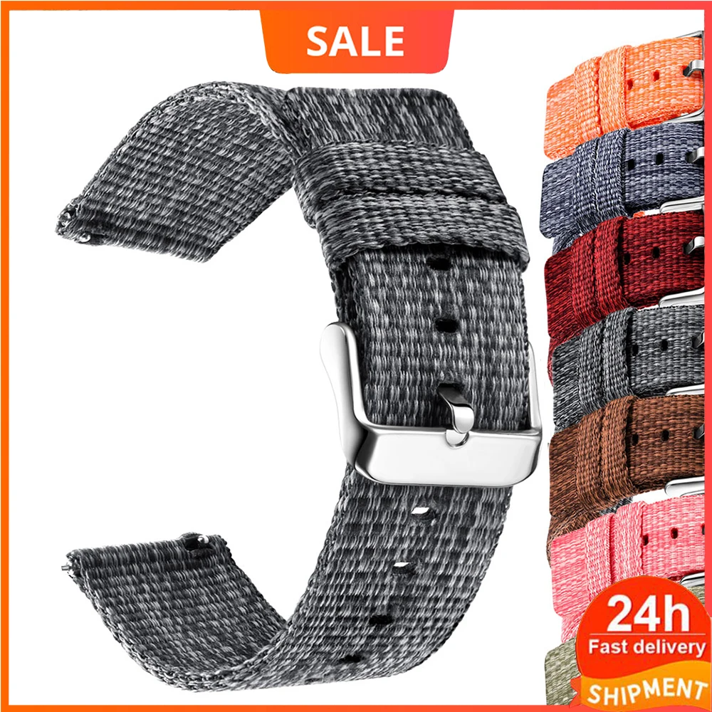 

nylon watchband For Samsung Galaxy Gear S3 S2 Class Soft Breathable Replacement Strap Sport Loop 22mm 20mm Universal band